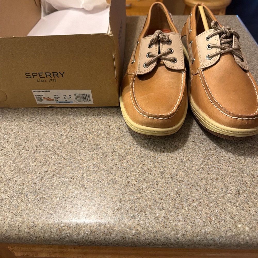 Sperry Men's Chestnut Leather 2-Eye Boat Shoes